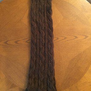 Handmade Alpaca wool scarf brown thick warm